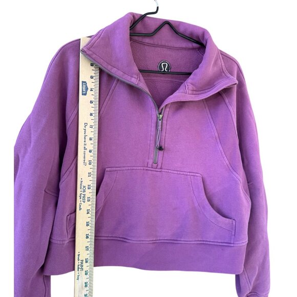 Lululemon Womens XS Oversized Half-Zip Pullover Sweatshirt Purple Cotton & Span - Picture 8 of 9